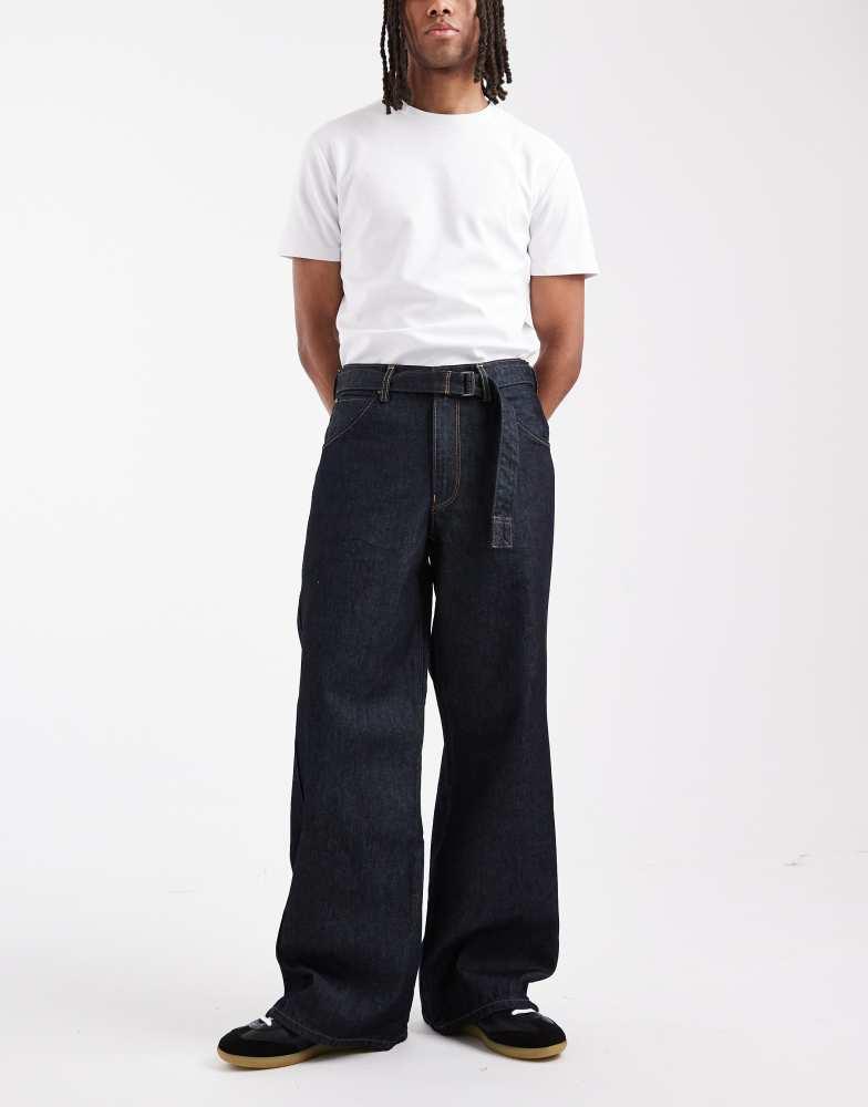 Shop Levi's twisted baggy jeans in dark indigo on Sale at
