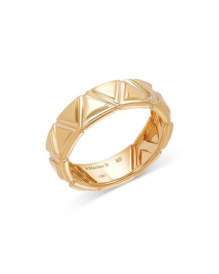 MARINA 18K Yellow Gold Triangolini Triangle Textured Band