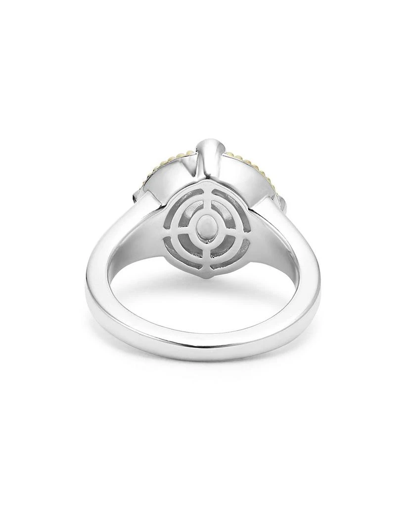 LAGOS 18K Yellow Gold
Sterling Silver Luna Black Tahitian Pearl
Diamond Halo Ring 5