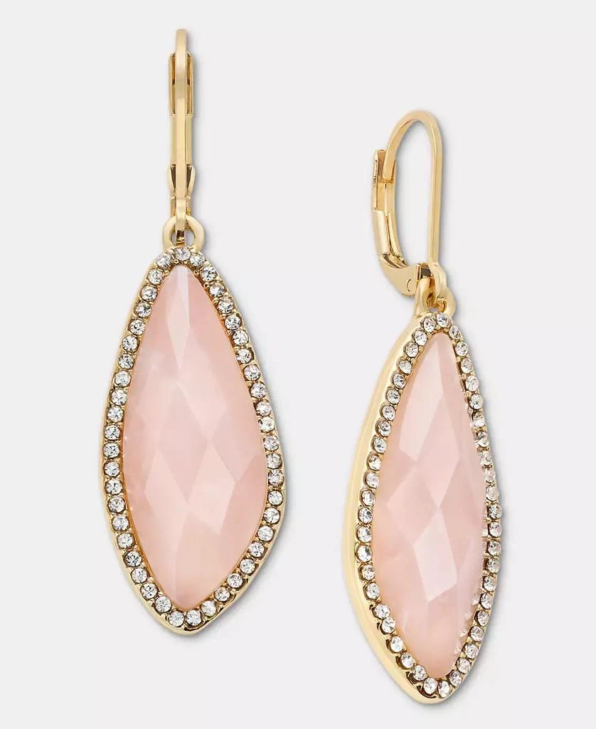 Lonna 
Lilly Gold-Tone Stone 
Pavé Halo Drop Earrings 2