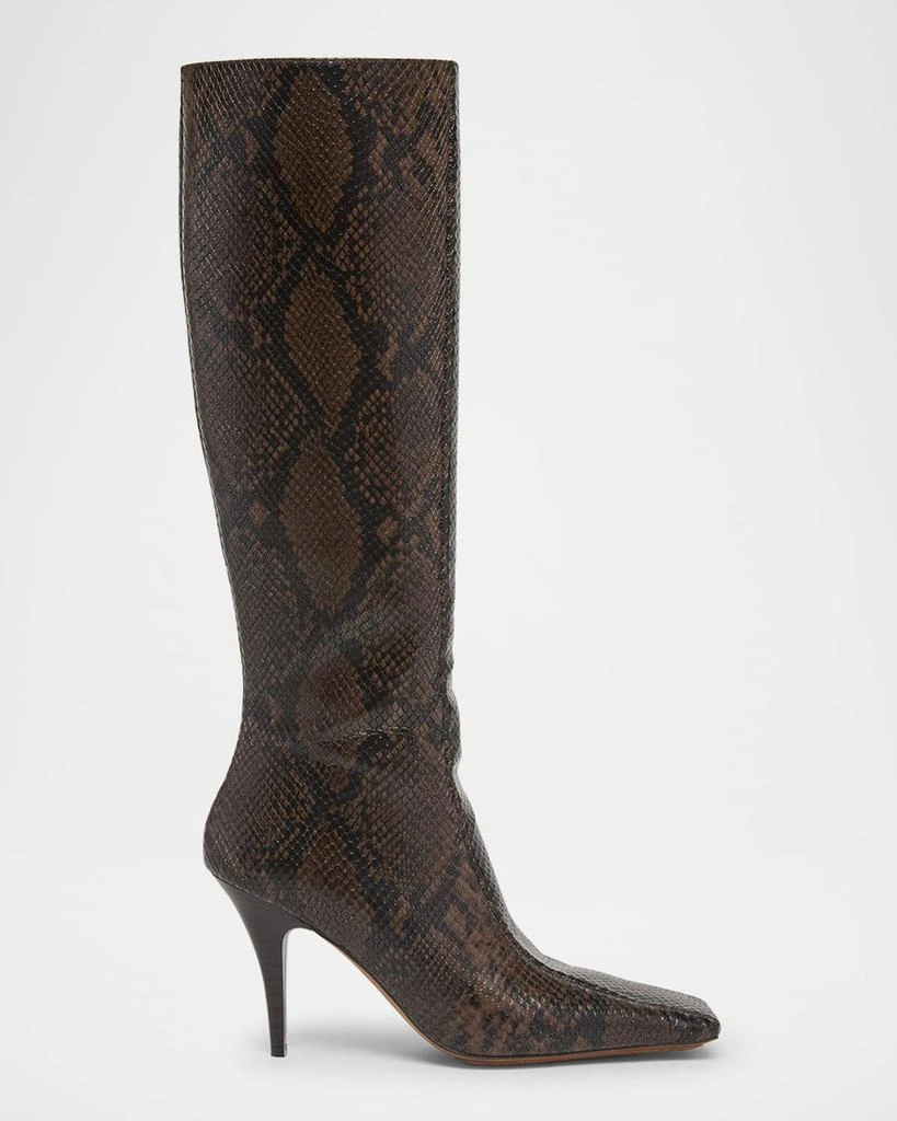 Stella McCartney Alter Snake-Print Tall Stiletto Boots 1
