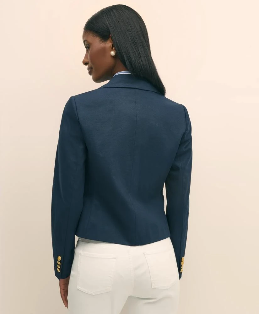 Brooks Brothers Cropped Double-Breasted Blazer in Cotton Faille 4