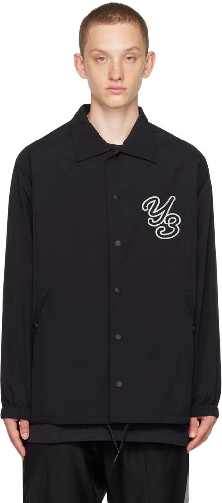 Y-3 Black Embroidered Coach Jacket 1