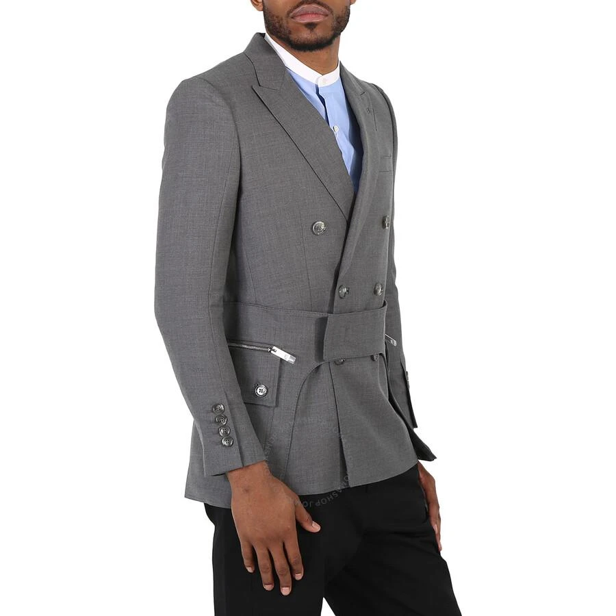 Burberry Charcoal Grey English Fit Wool Tailored Jacket With Cargo Belt Detail 2