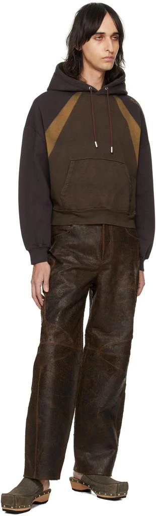 Eckhaus Latta Brown Colorblocked Hoodie 4