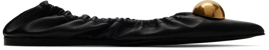 AMI Black Embellished Pointed Toe Ballerina Flats 1