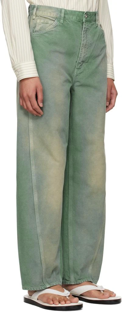 AURALEE Green Organic Cotton Duck Trousers 2