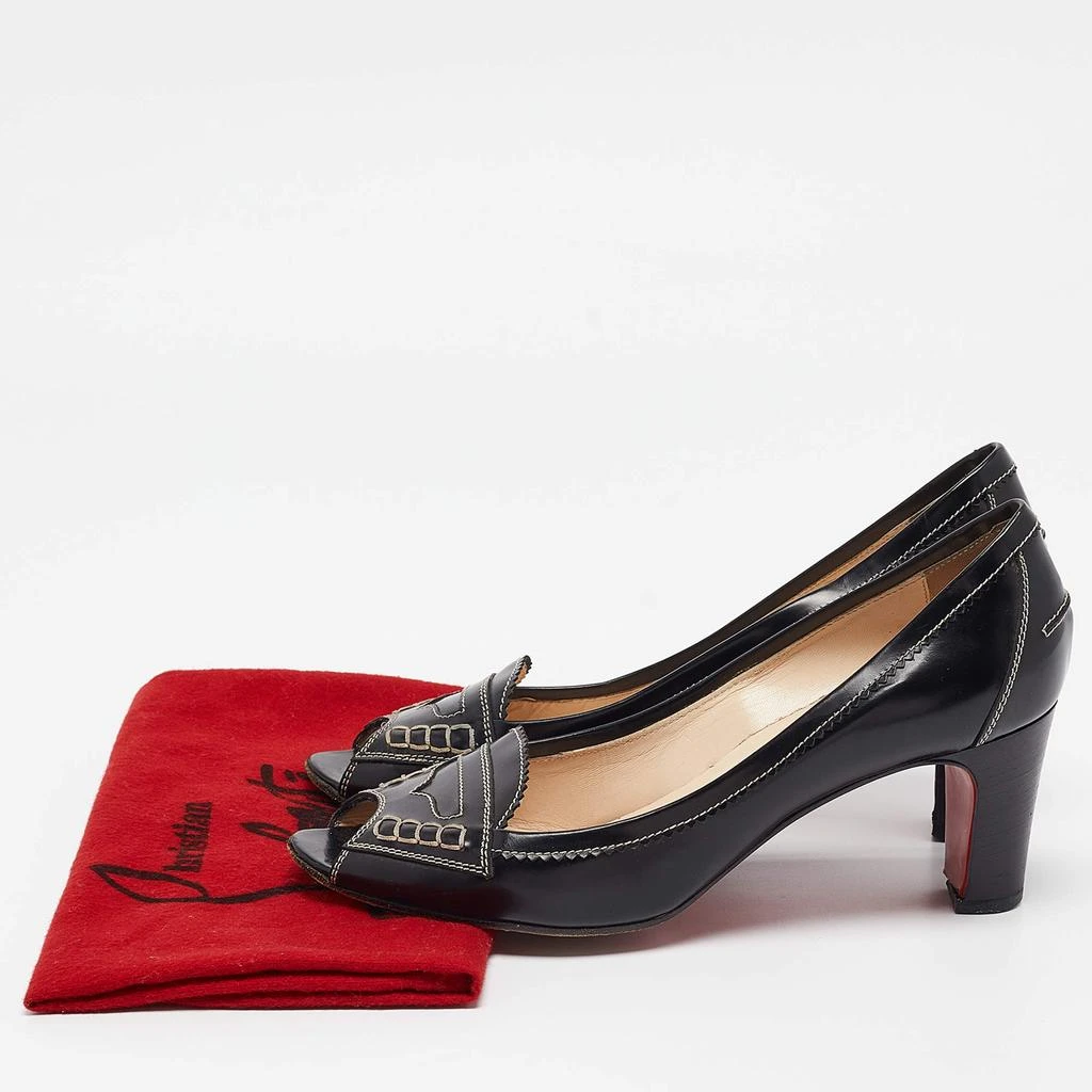 Christian Louboutin Christian Louboutin Black Leather Peep Toe Pumps Size 38.5 9
