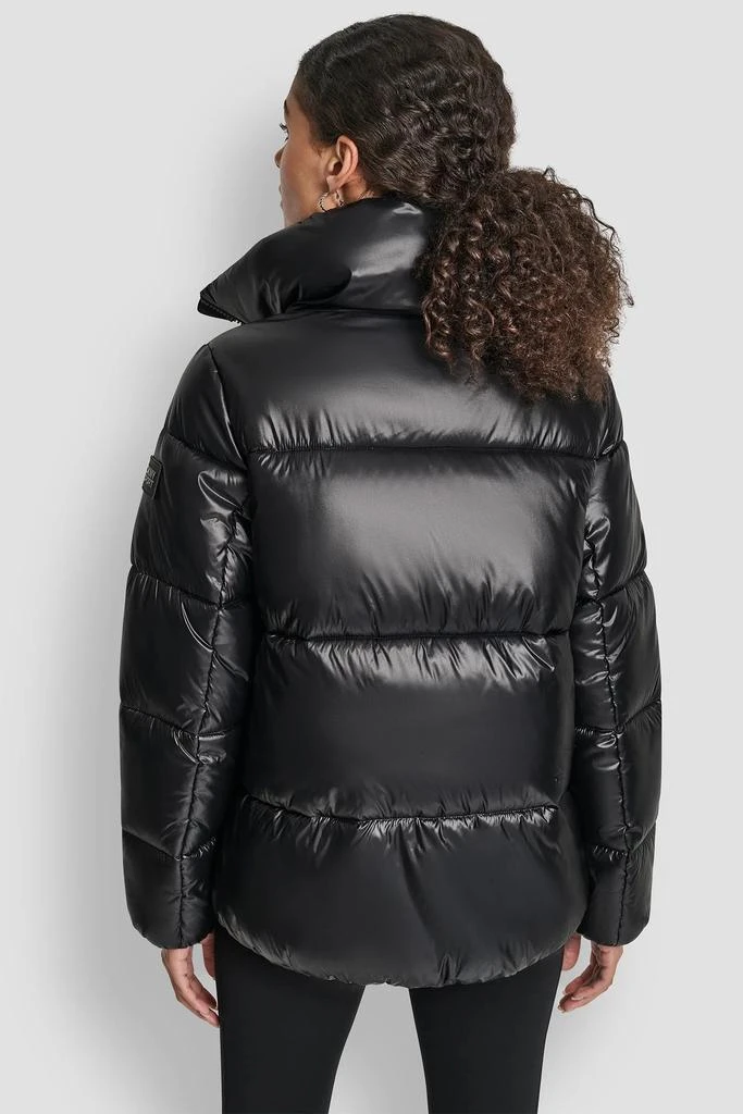 DKNY QUILTED PUFFER WITH OVERSIZED COLLAR AND INTERIOR PLACKET LOGO 2