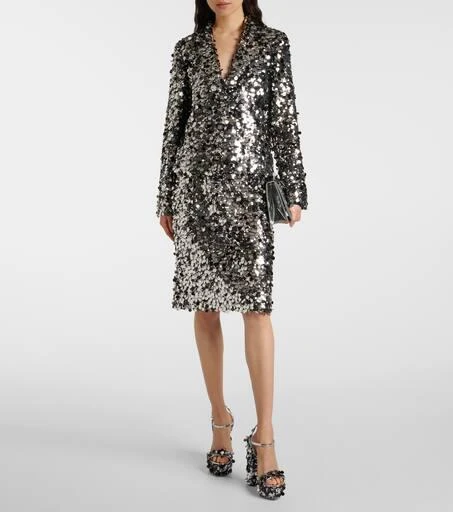 Dolce 
Gabbana Sequined faux leather platform sandals 3