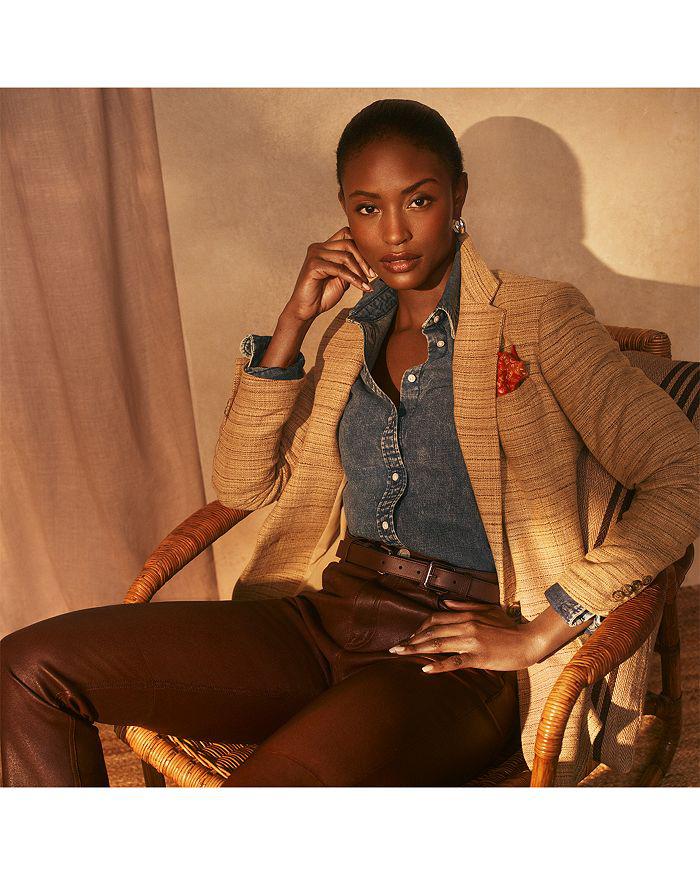 Ralph Lauren Herringbone Linen Blend Tweed Blazer