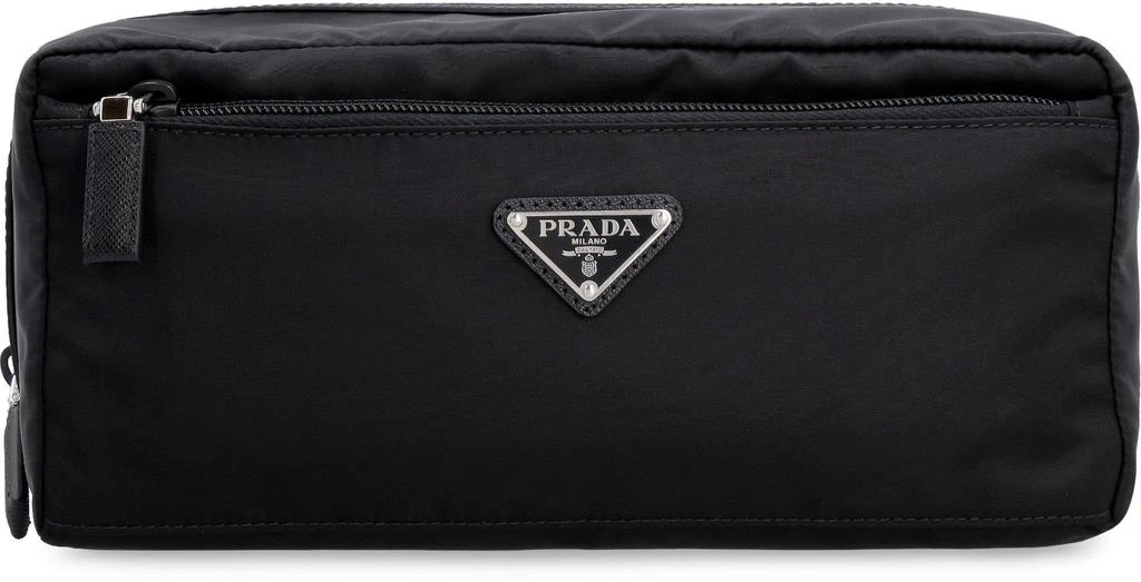 Prada Prada Logo Plaque Travel Pouch