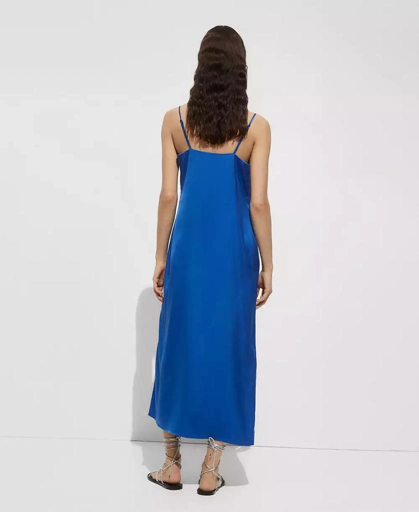Mango Women's Side-Slit Satin Dress 8