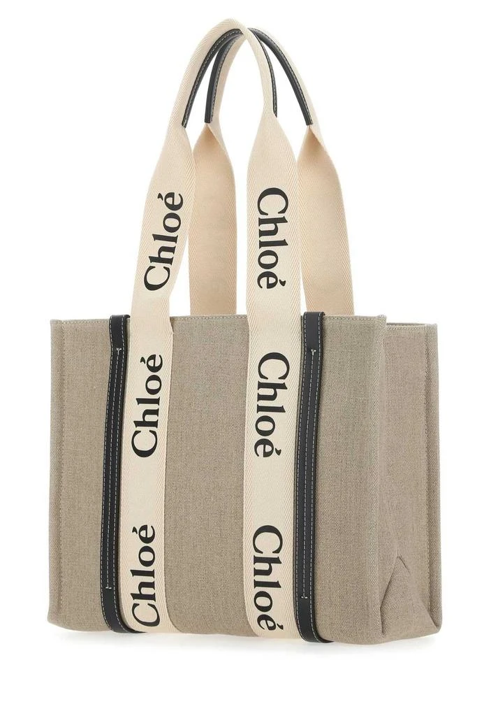 Chloé Chloé Woody Logo Detailed Medium Tote Bag 3