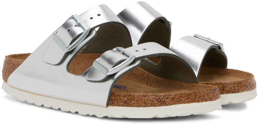 Birkenstock Silver Narrow Arizona Soft Footbed Sandals 4