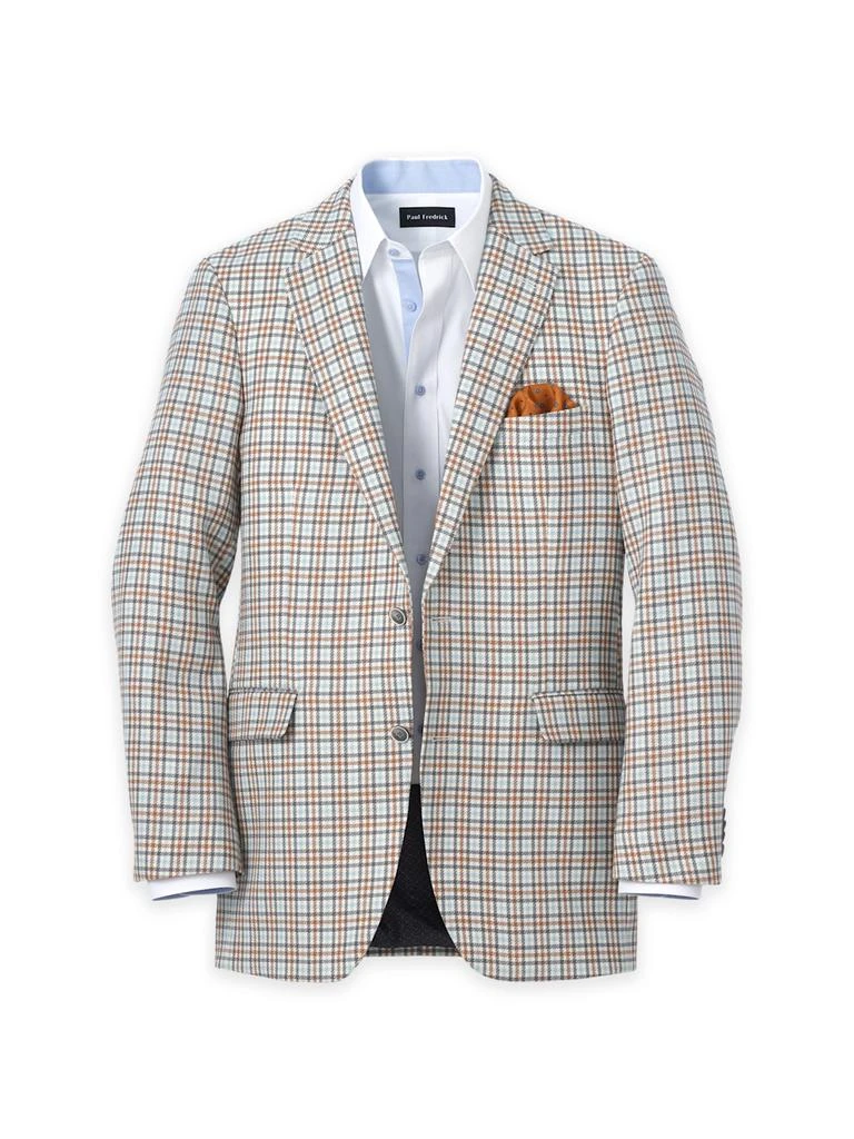 Paul Fredrick Wool Gingham Single Breasted Notch Lapel Sport Coat