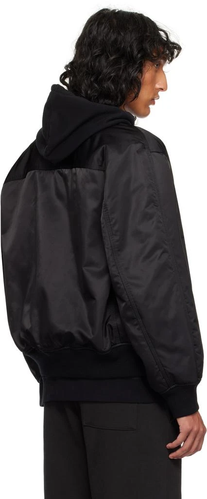 REIGNING CHAMP Black Nylon Twill Crew Bomber Jacket 3