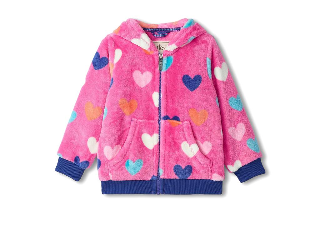 Hatley Hearts Fuzzy Fleece Zip-Up Hoodie (Toddler/Little Kid/Big Kid)