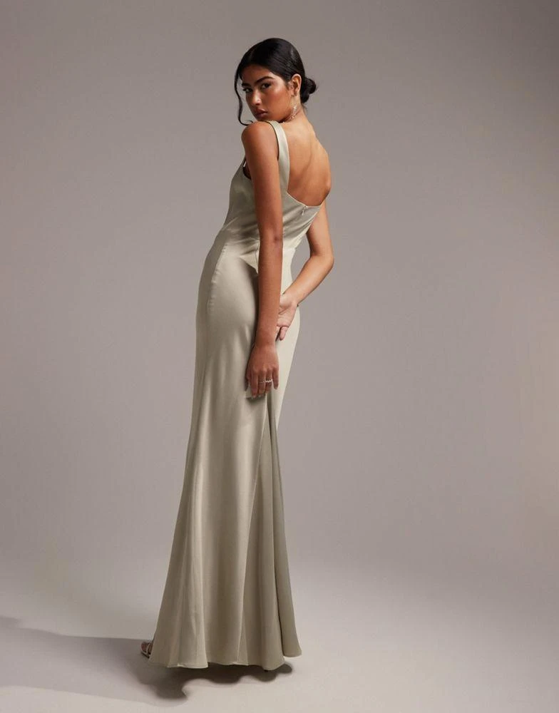 ASOS ASOS DESIGN satin square neck maxi dress in champagne 3