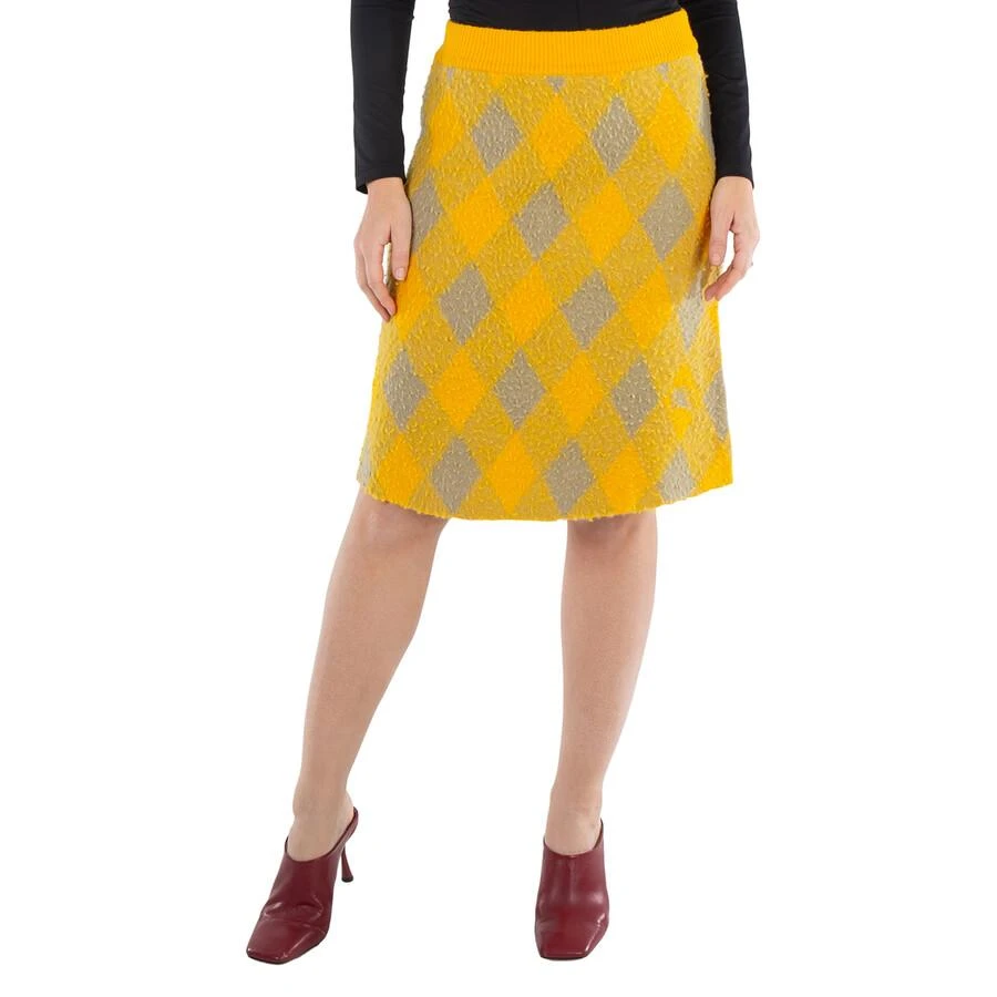 Burberry Argyle Knee Length Wool Skirt