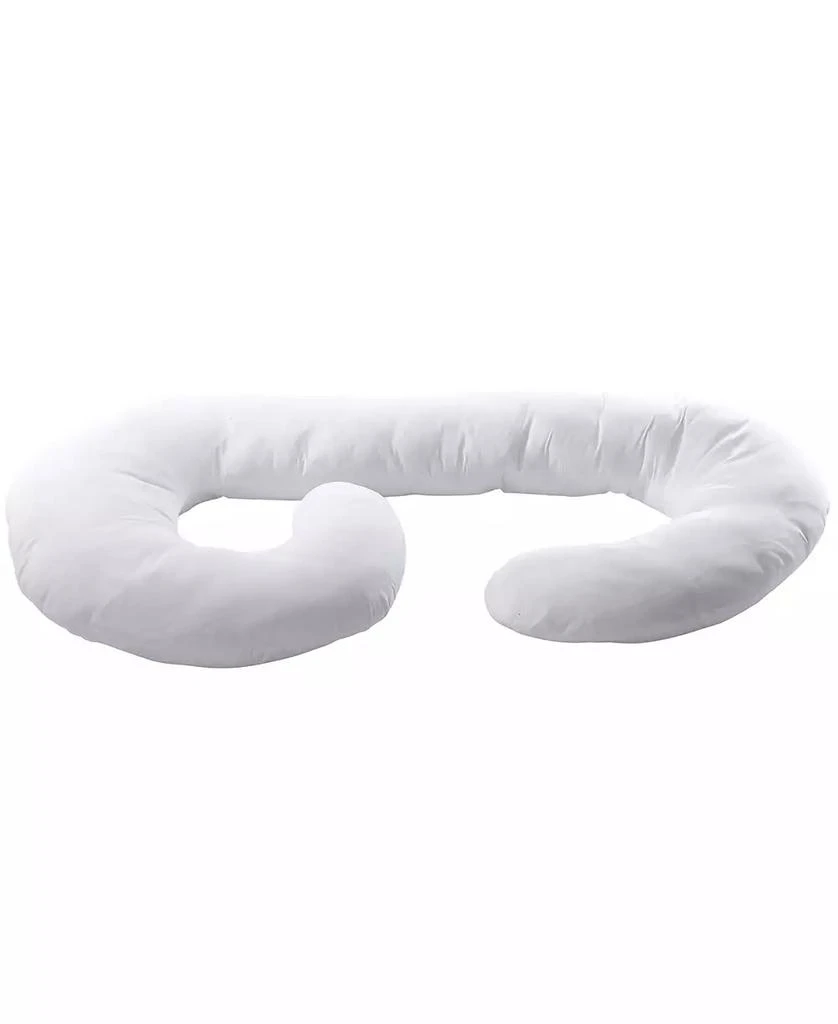 Cheer Collection Hypoallergenic Down Alternative Total Body J Shaped Pregnancy Pillow 6