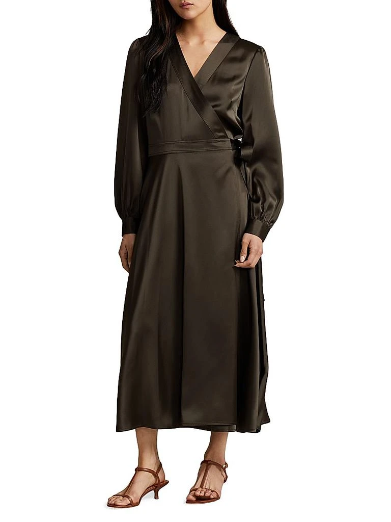 Ralph Lauren Satin Midi Wrap Dress 2