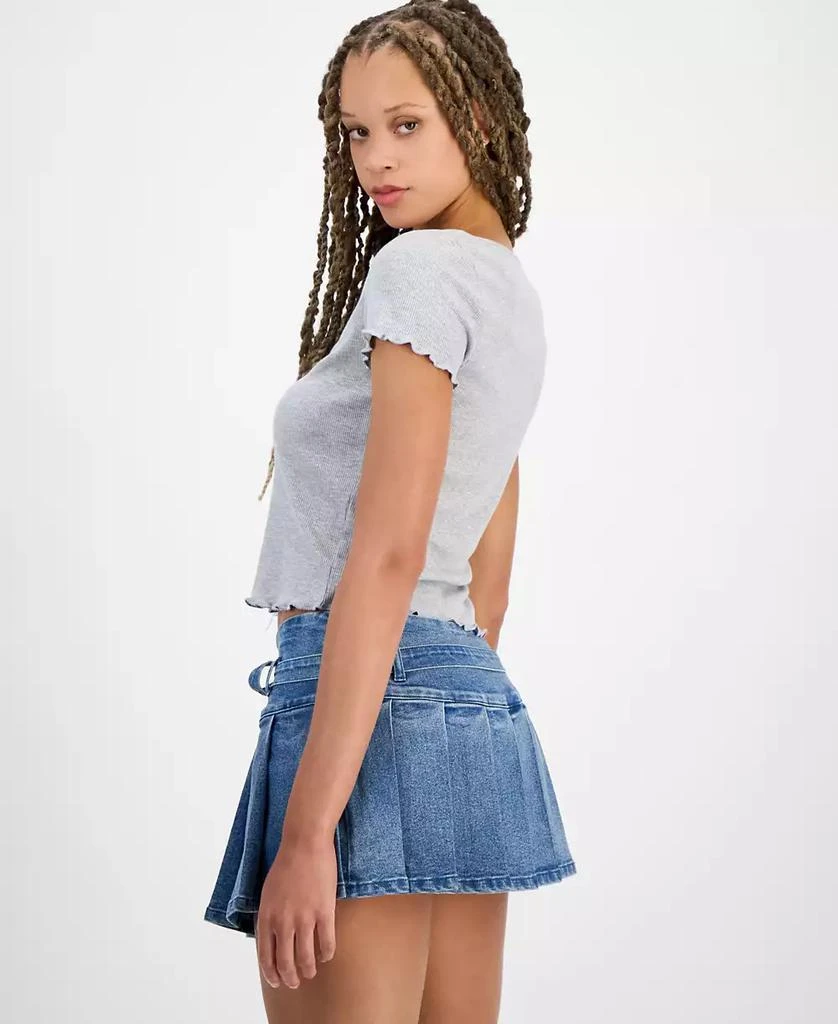 Hippie Rose Juniors' Scoop-Neck Lace Layered Tee 2