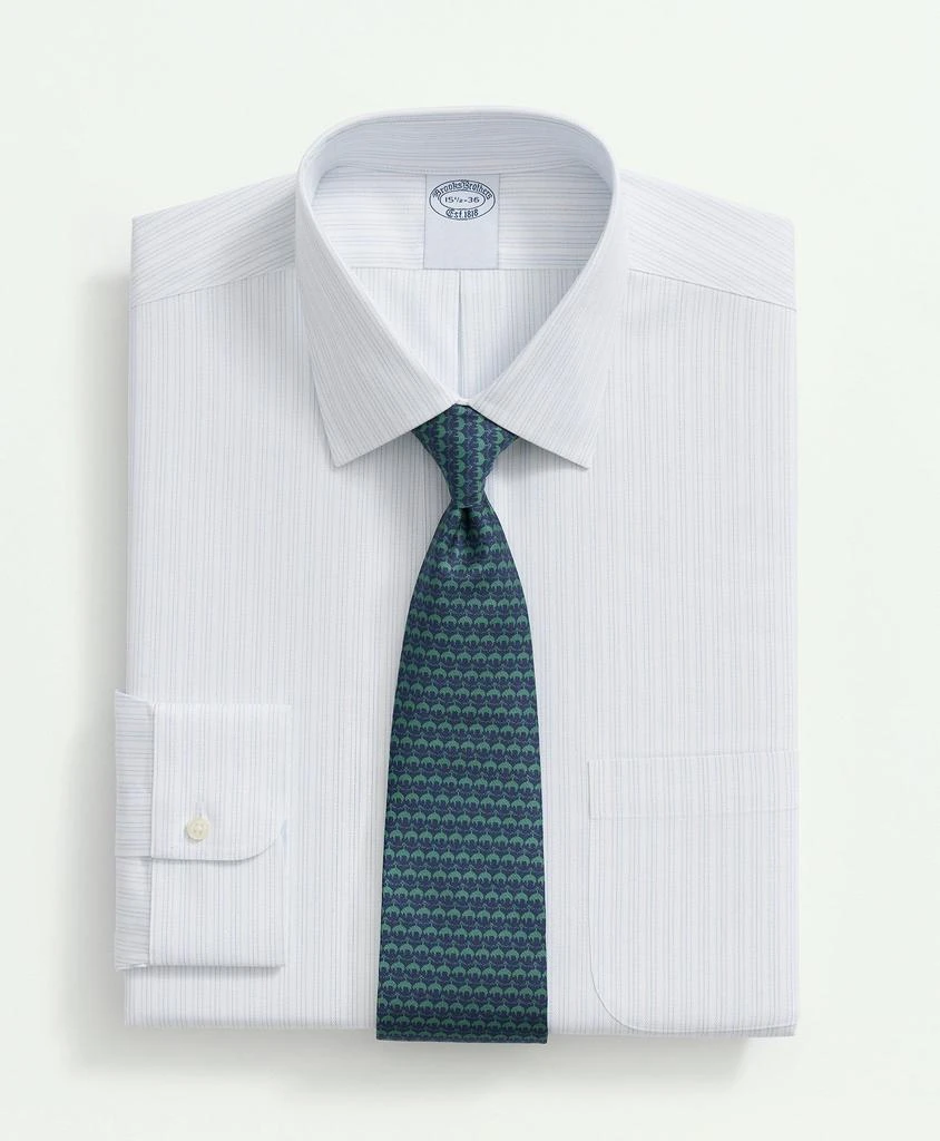 Brooks Brothers Stretch Supima® Cotton Non-Iron Royal Oxford Ainsley Collar, Outline Stripe Dress Shirt 1