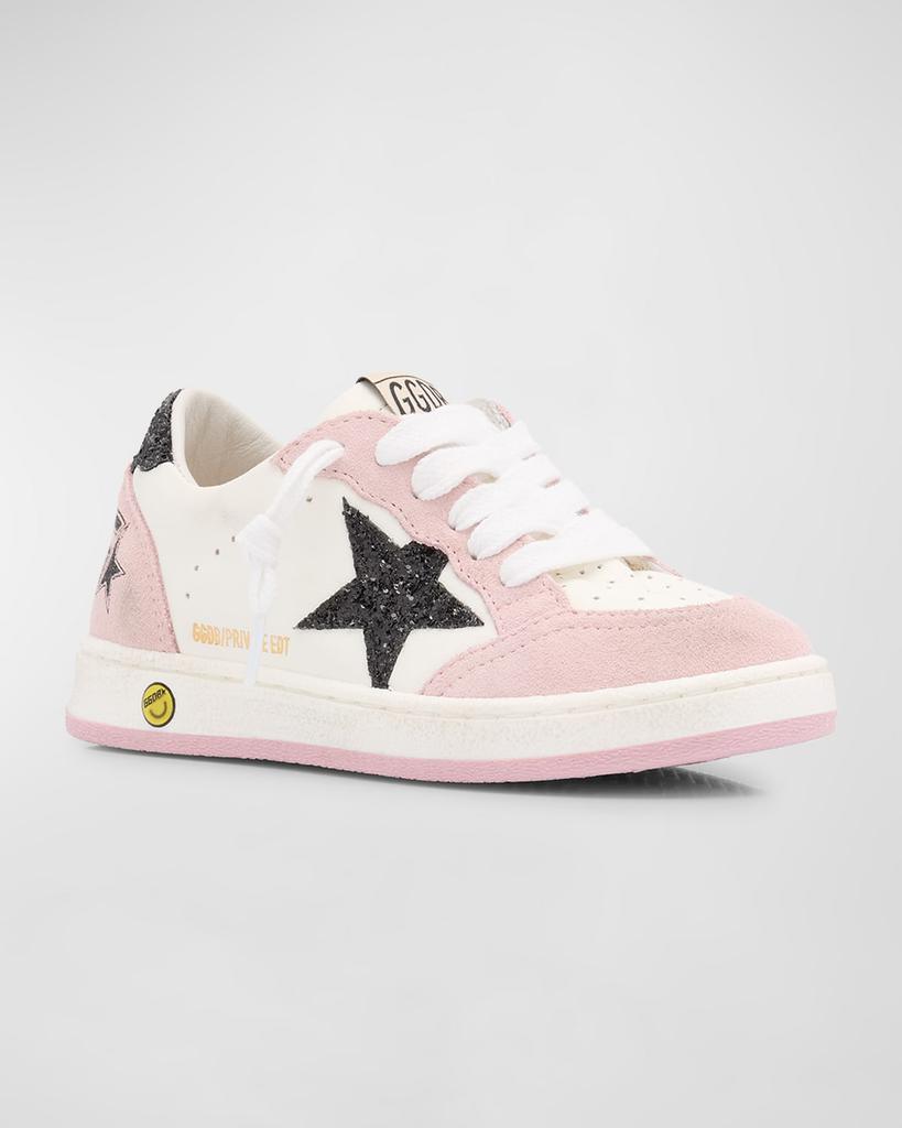 Golden Goose Girl's Ballstar Leather Glitter Sneakers, Baby/Toddlers