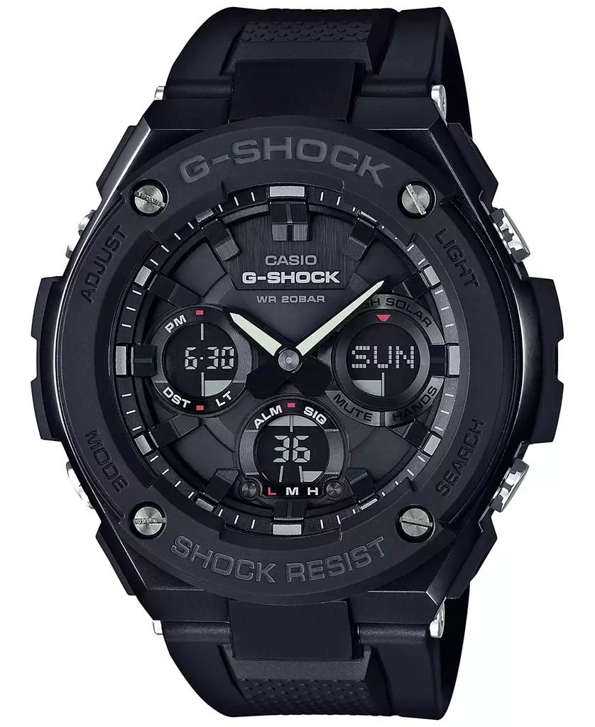 G-Shock Men's Analog-Digital Black IP with Black Resin Strap G-Steel Watch 51x53mm GSTS100G-1B 1