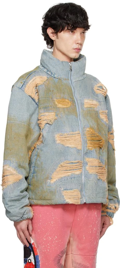 Who Decides War Blue Vintage Bomber Denim Jacket 2