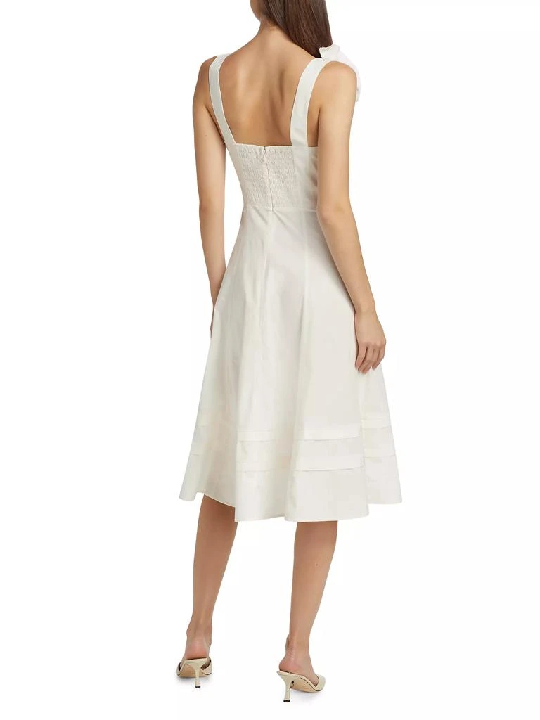 Marchesa Rosa Cotton Ruffled Sweetheart Midi-Dress 5
