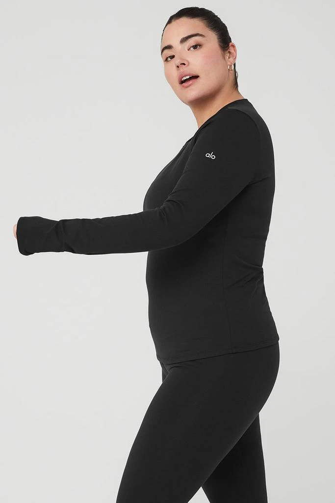 Alo Airbrush Winter Warm Nocturne Long Sleeve - Black 7