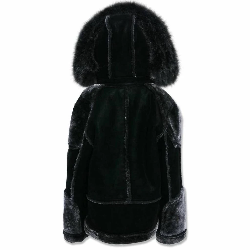 JORDAN CRAIG Kids El Jefe Shearling Moto Jacket In Black 2