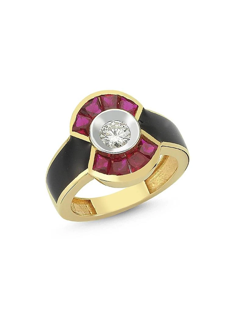 Melis Goral Reflection 14K Gold, Diamond & Ruby Ring 1