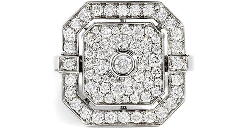 STATEMENT Skyway large square diamond & silver ring 1