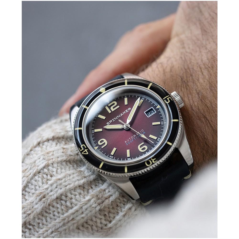 Spinnaker Men's Fleuss Automatic Blue Genuine Leather Strap Watch