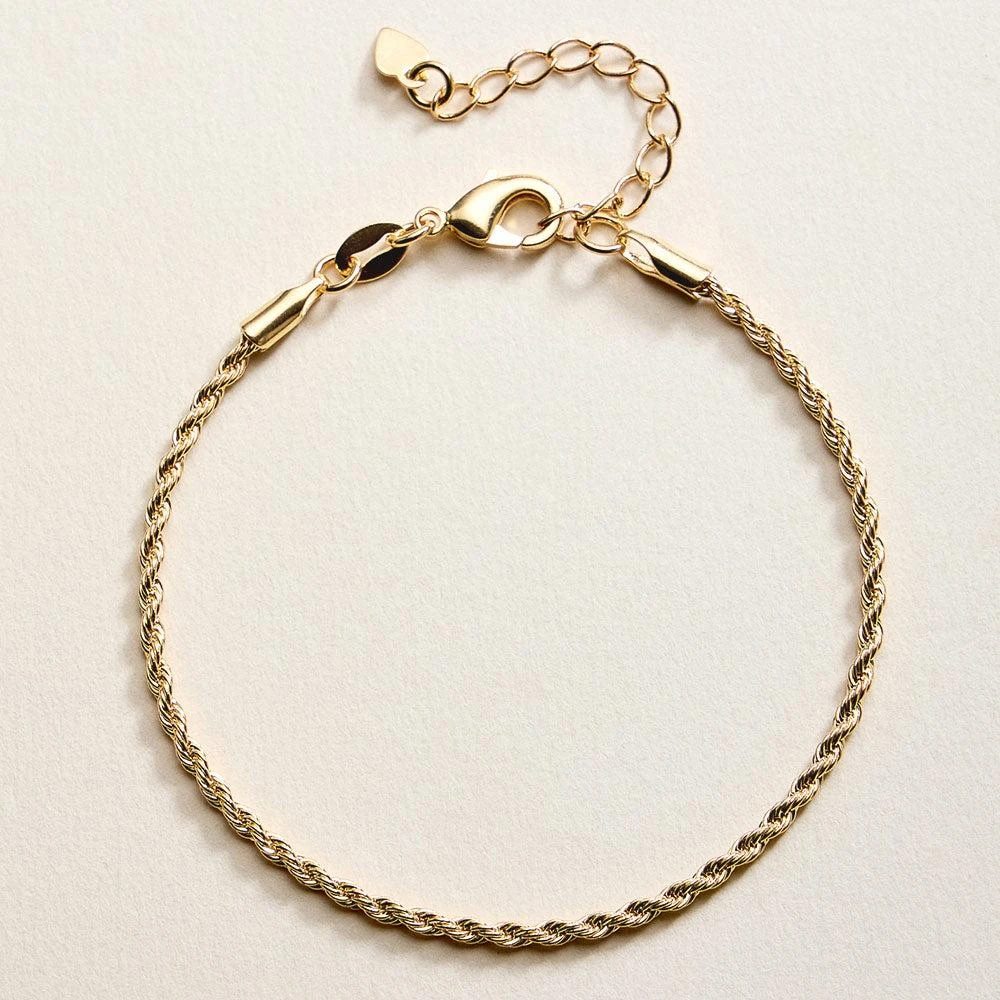 FASHNZFAB 18K Gold Filled Rope Chain Bracelet 3