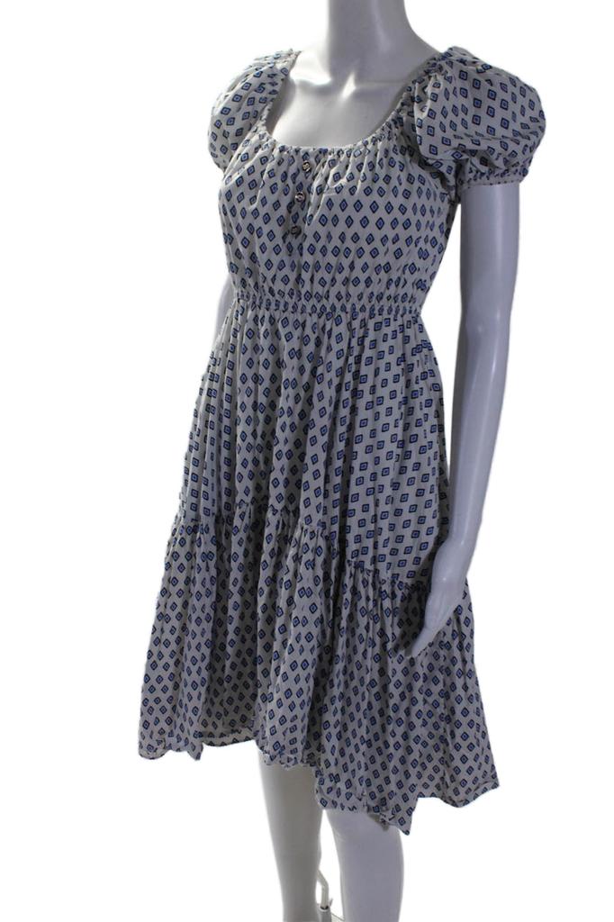 CAROLINE CONSTAS CAROLINE CONSTAS Womens Bardot Flounce Dress Blue
