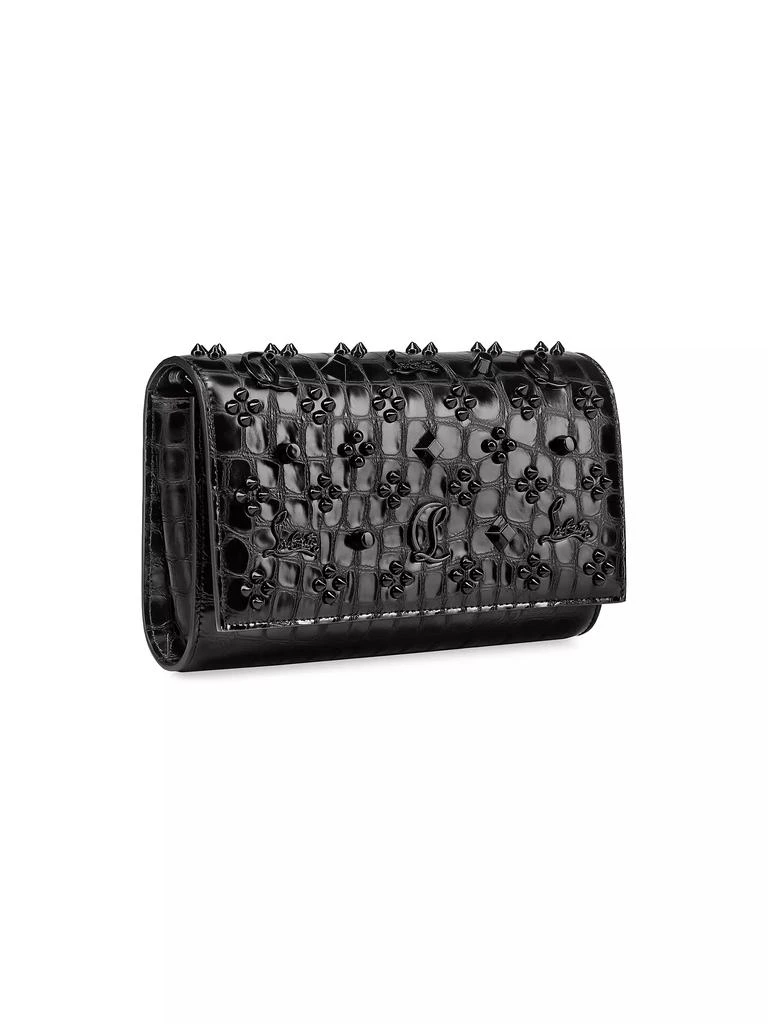 Christian Louboutin Paloma Croc-Embossed Patent Leather Chain Wallet 2