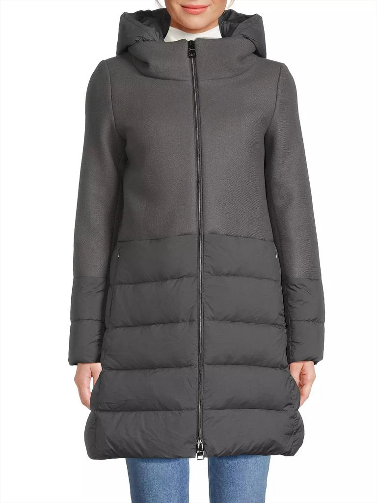 Herno Wool Twill, Quilted Nylon & Down Coat 3