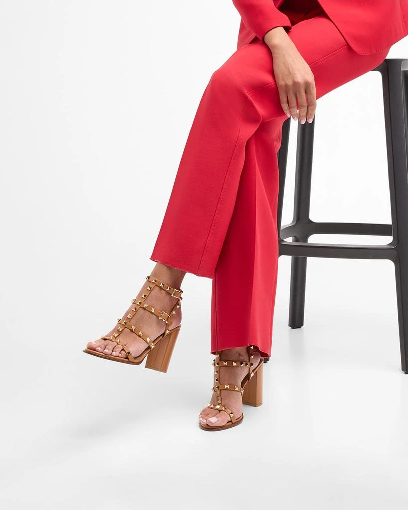 Valentino Rockstud Caged T-Strap Leather Sandals 2