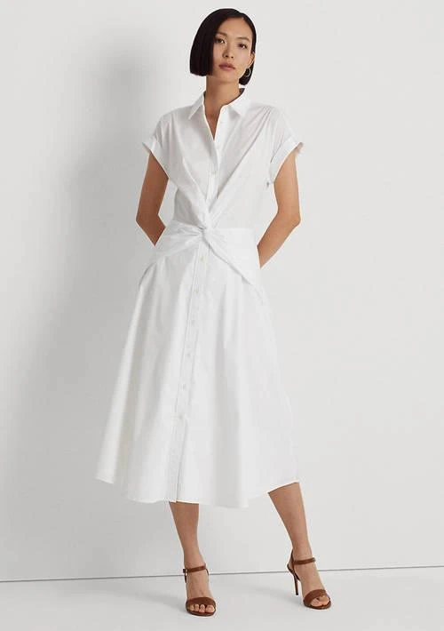 Lauren Ralph Lauren Ralph Lauren Twist Front Cotton Blend Shirtdress 1