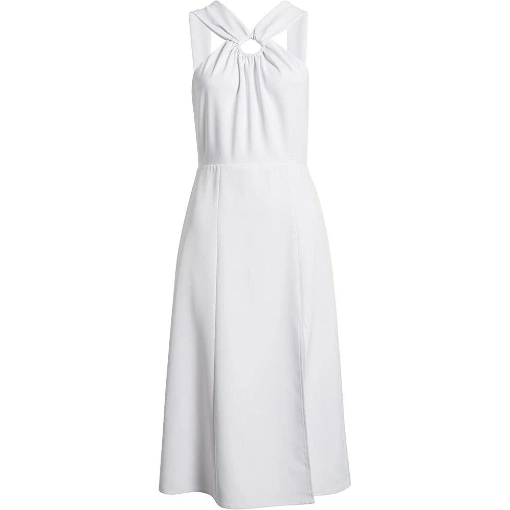 French Connection Women's Ring Detail Crepe A-Line Cocktail Dress, Solid White 1