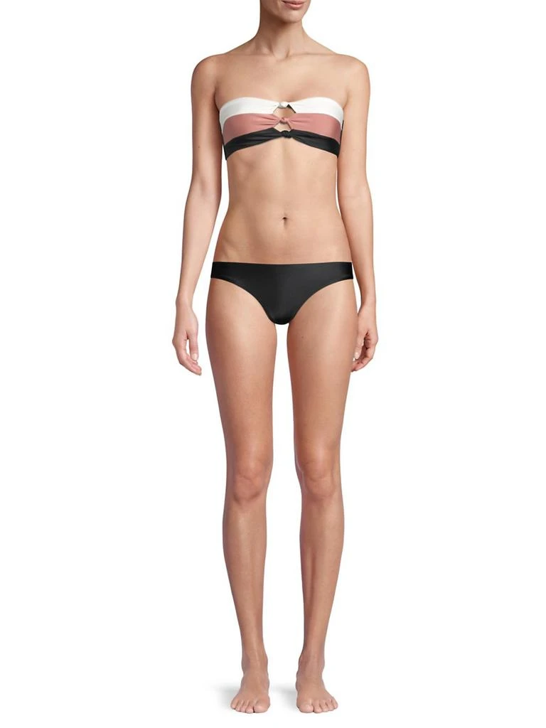 PilyQ Low-Rise Solid Bikini Bottom 2