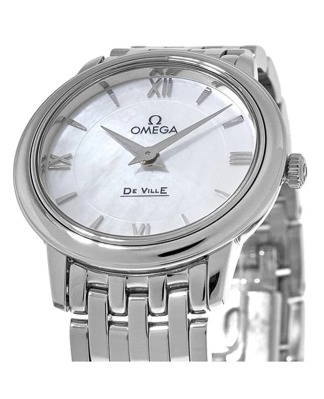 Omega Omega De Ville Quartz 27.4mm Mother of Pearl Dial Steel Women's Watch 424.10.27.60.05.001 2