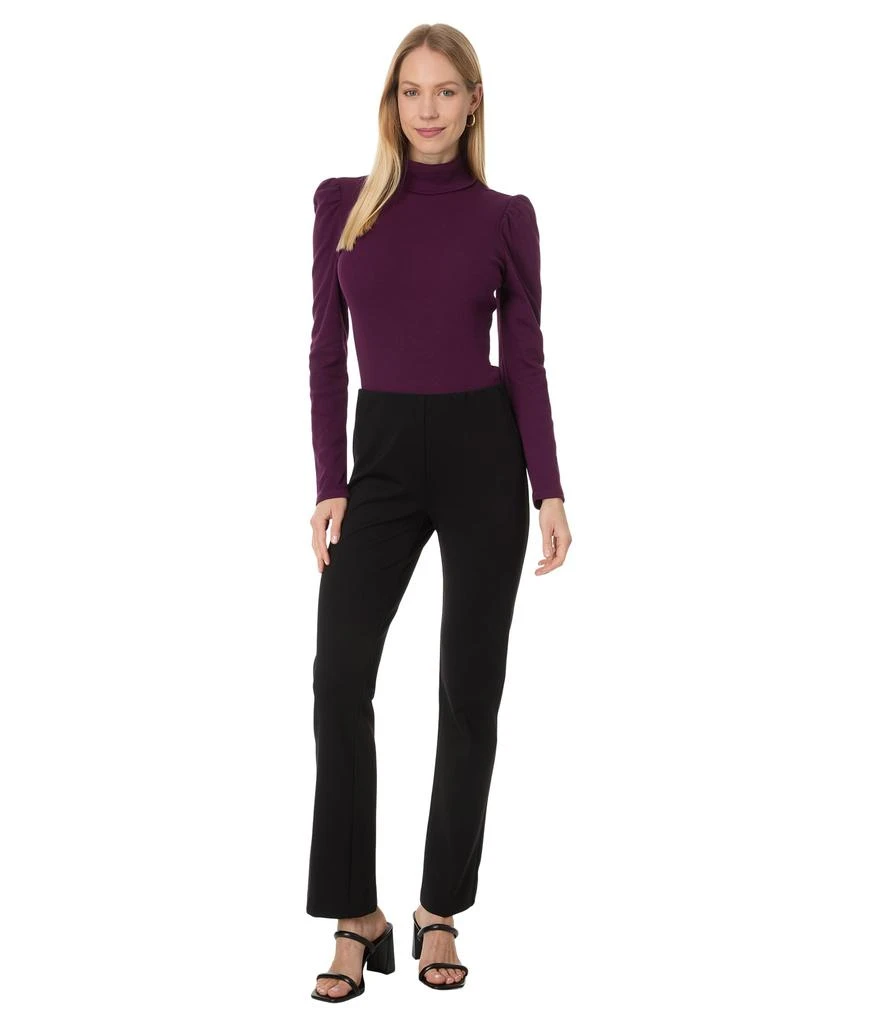 CeCe Long Sleeve Rib Knit Puff Sleeve Turtleneck Top 4