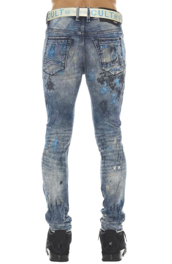 Cult Of Individuality Punk Super Skinny Stretch Jeans with Web Belt