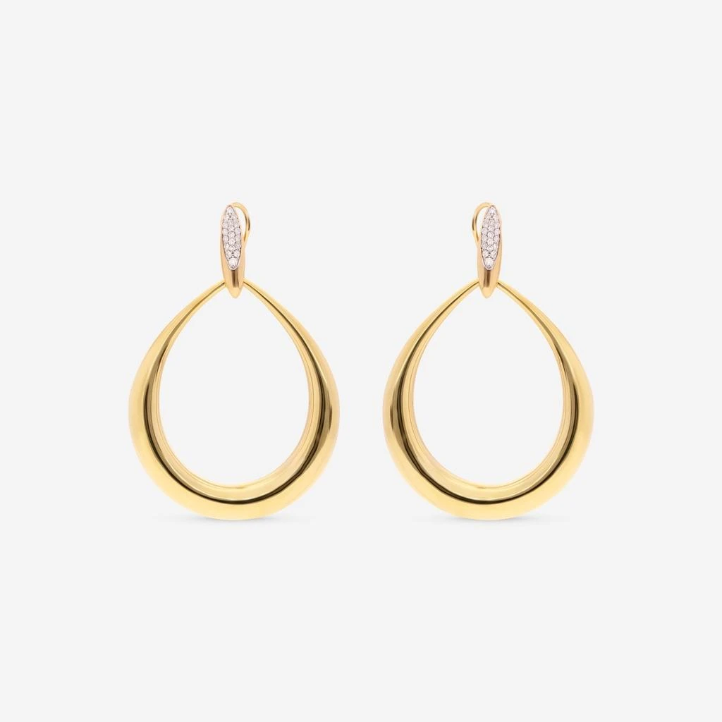 Roberto Coin Roberto Coin Oro Classic 18K Yellow 
White Gold and Diamond Drop Earrings 7772023AJERX