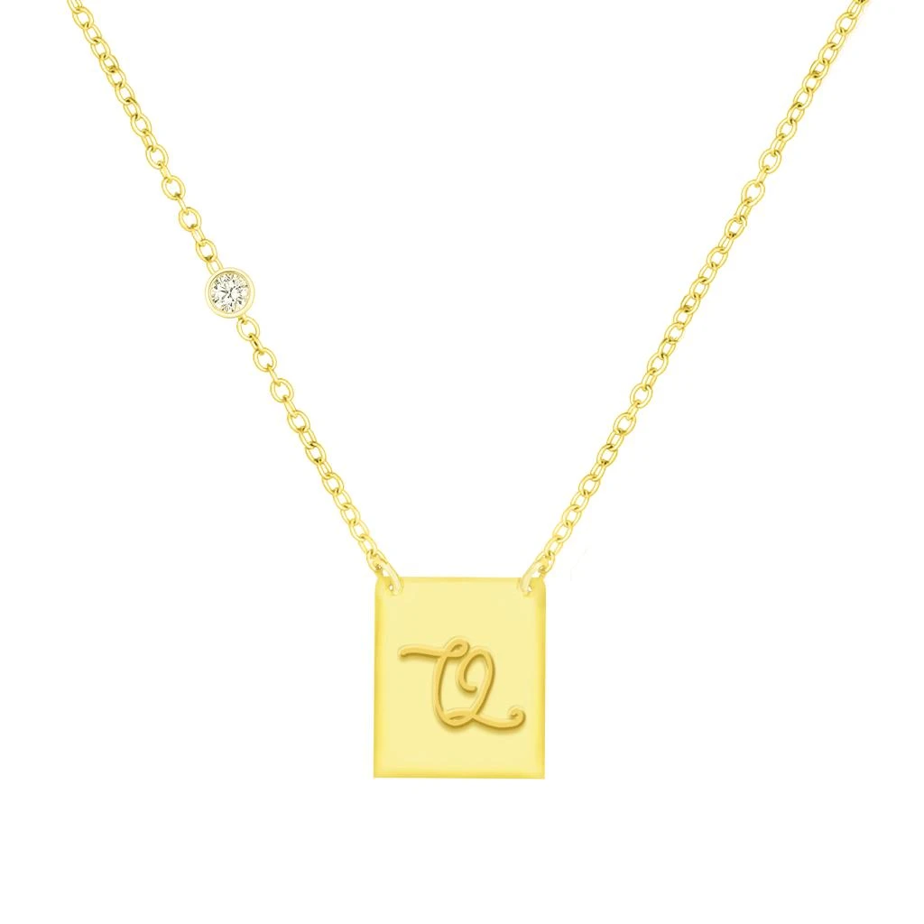 Savvy Cie Jewels 18K GOLD PLATED OVER STERLING SILVER NECKLACE WITH CZ 19